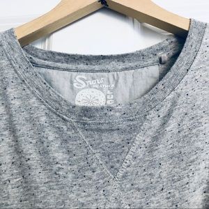 Lucky Brand XXL Snow Heathered long sleeve Tee